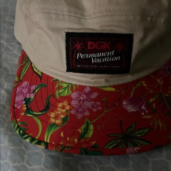 DGK Cream and Red Floral Cap - Picture 2 of 5